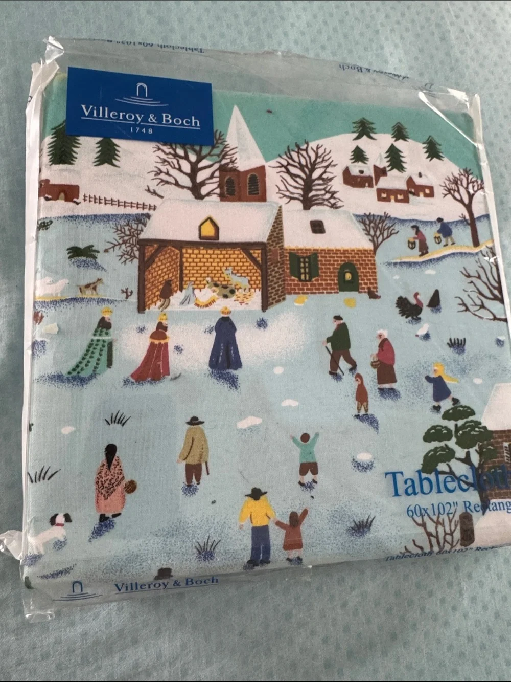 Villeroy & Boch Naif Christmas Tablecloth - 60” x 102” rectangle NWT RARE
